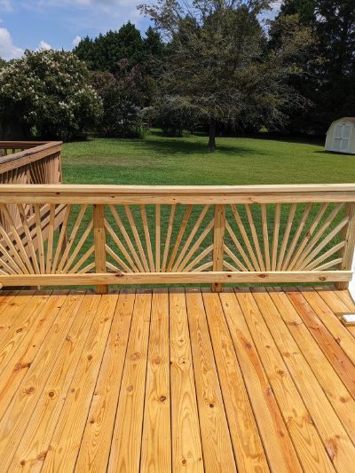 Pool deck build with custom designed railings
