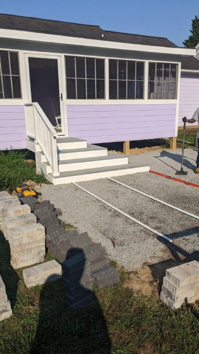 Outdoor paver patio prep