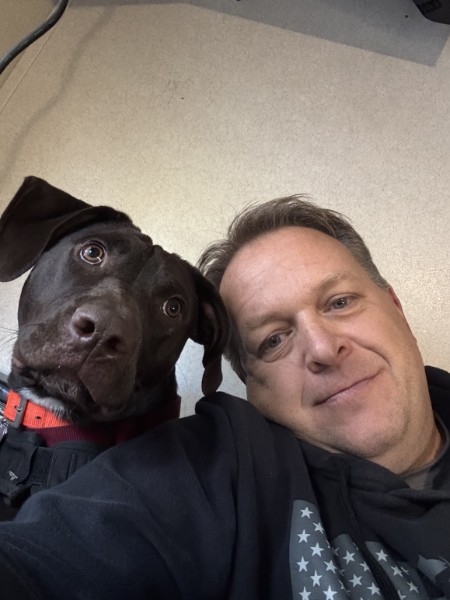 Scott Williams with his dog